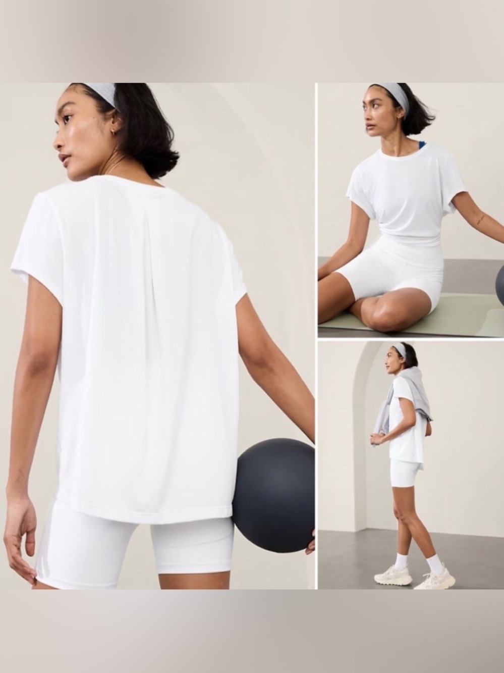 Athleta With Ease Tee White Tencel
Modal Relaxed Yoga Top Sz XL
NWOT